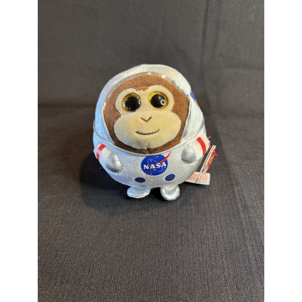TY Beanie Ballz Space Chimp Private Ham NASA Plush Toy Stuffed Animal 4"
